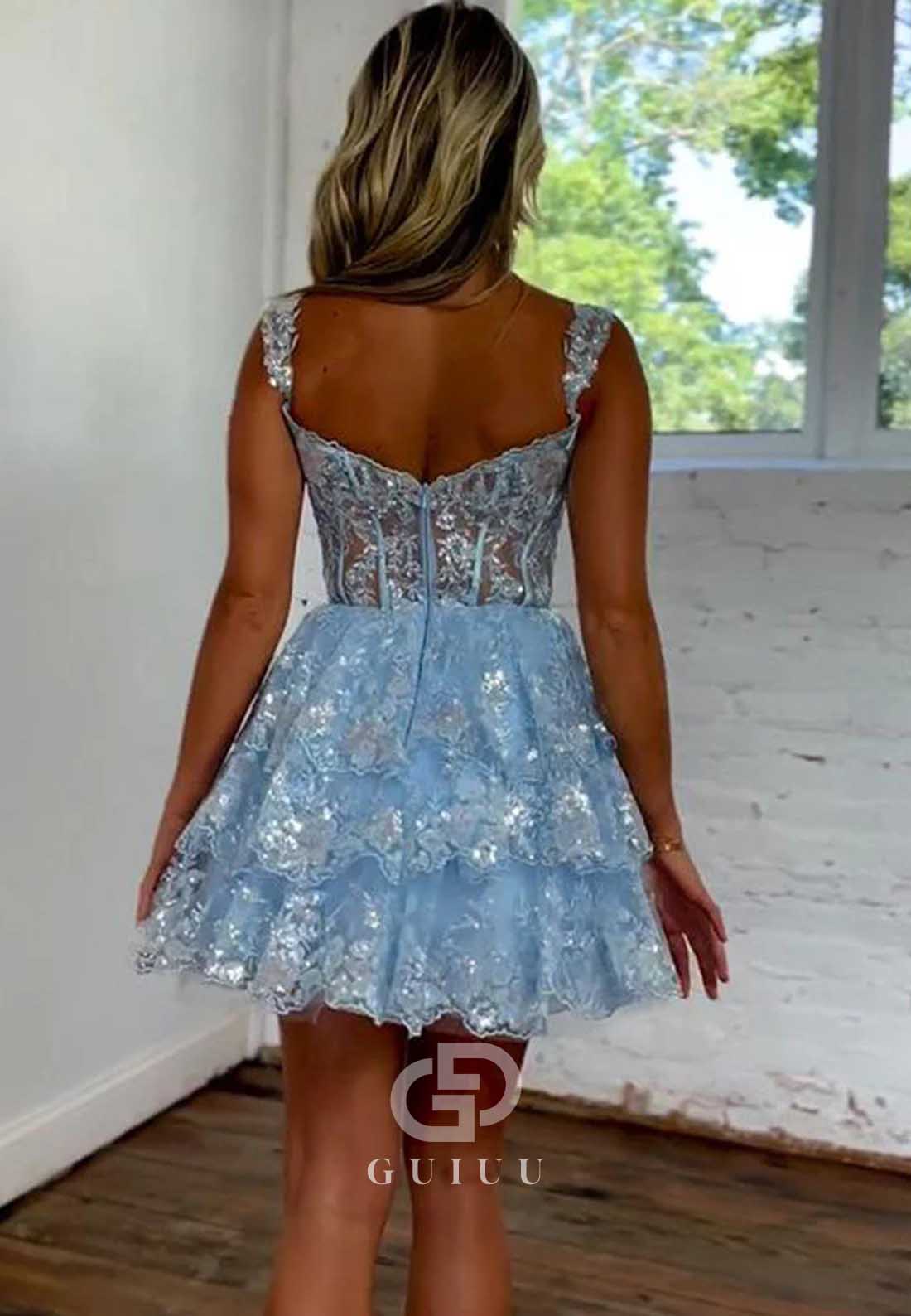 Charming Sleeveless Sweetheart Corset Homecoming Dress