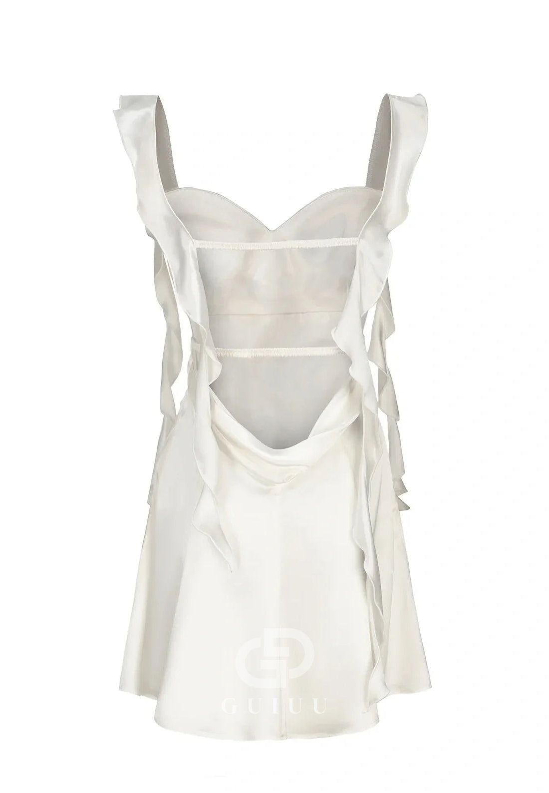 Cute Sheath Square Neck Short Homecoming Dress with Backless