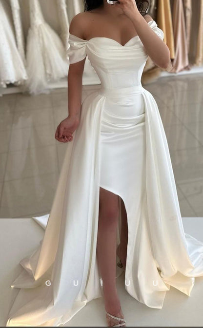 G3380 - Elegant & Luxurious Sheath Off Shoulder Sweatheart Overskirt Gown Evening Gown Prom Dress