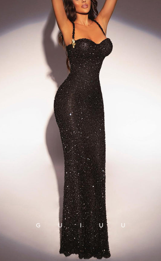 G3820 - Sexy & Hot Sheath Sweetheart Straps Fully Beaded and Sequined Evening Party Gown Prom Dress