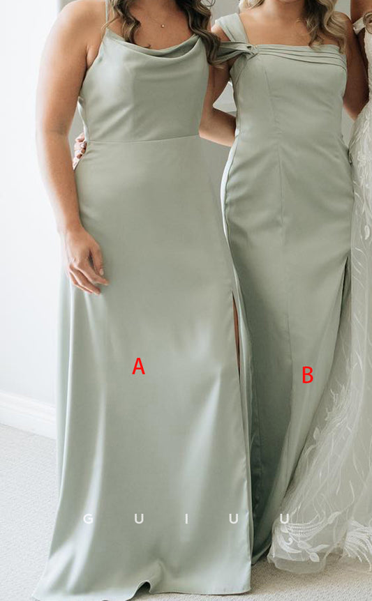 GB116 - Classic & Timeless A-line One Shoulder Long Bridesmaid Dresses