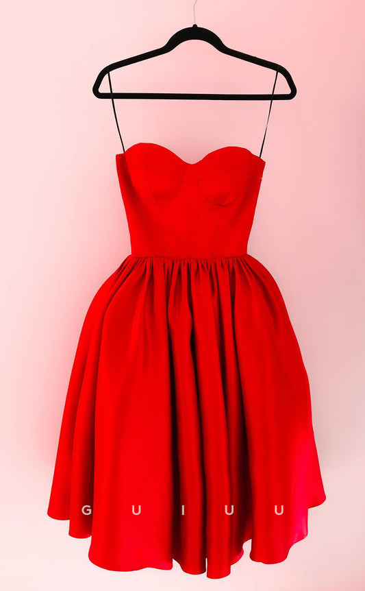 GH677 - Classic & Timeless A-Line Sweetheart Red Homecoming Dress