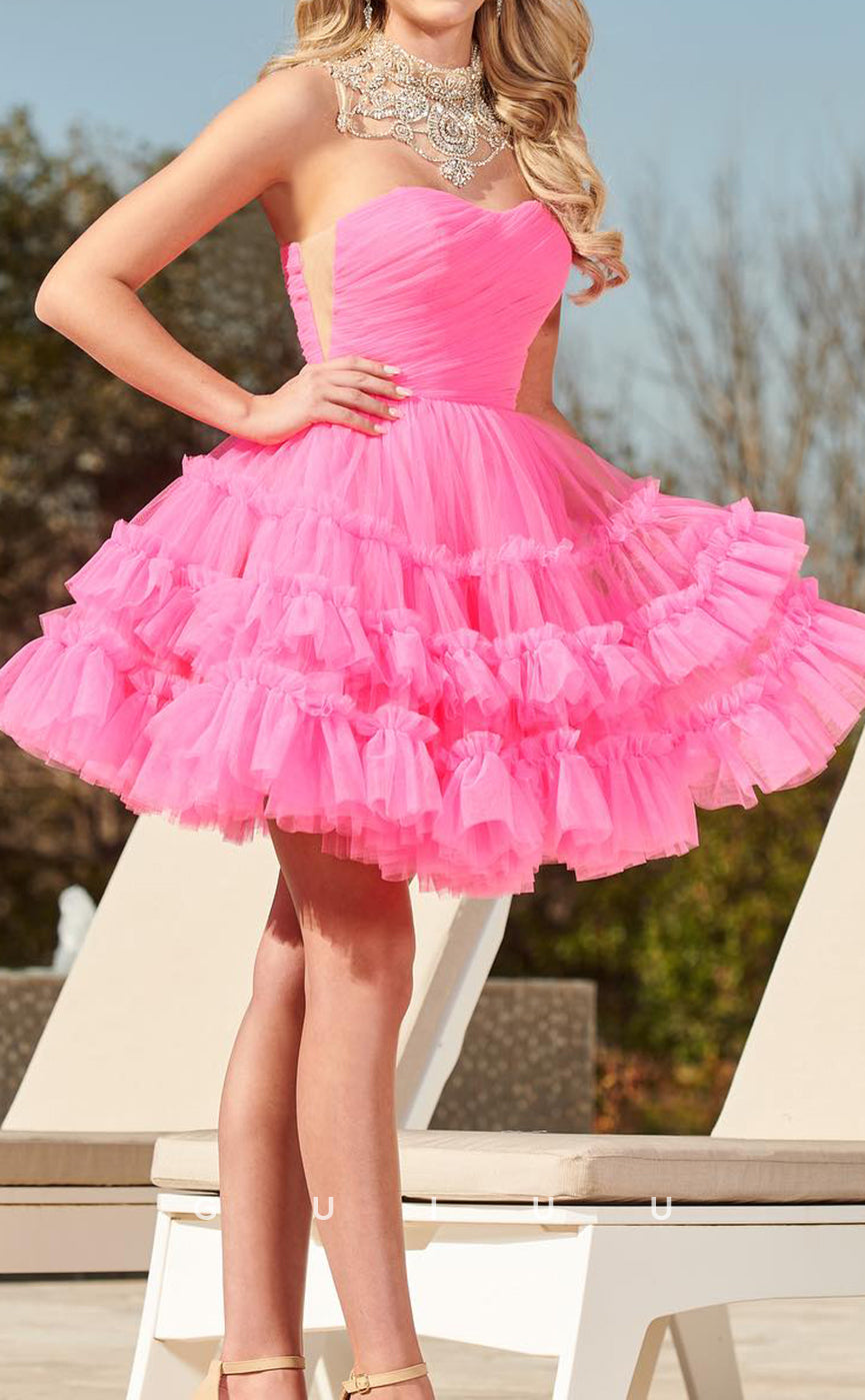 GH806 - Classic & Timeless Strapless Ball Gown Short Mini Homecoming Party Dress