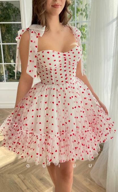 GH402 - A line Sweetheart Pink Cute Short Homecoming Dress