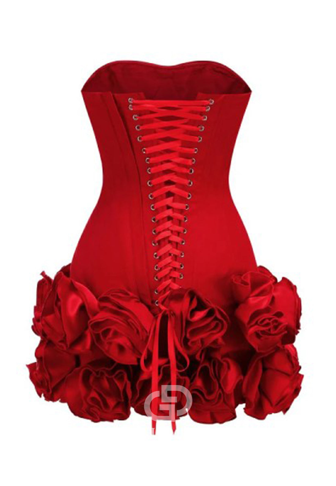 Red A-Line Strapless Sleeveelss Mini Homecoming Dress