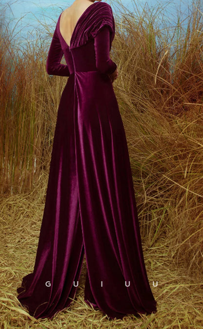 GM100 - Formal Jumpsuits Long Sleeve Sweetheart Evening Gown Elegant Dress