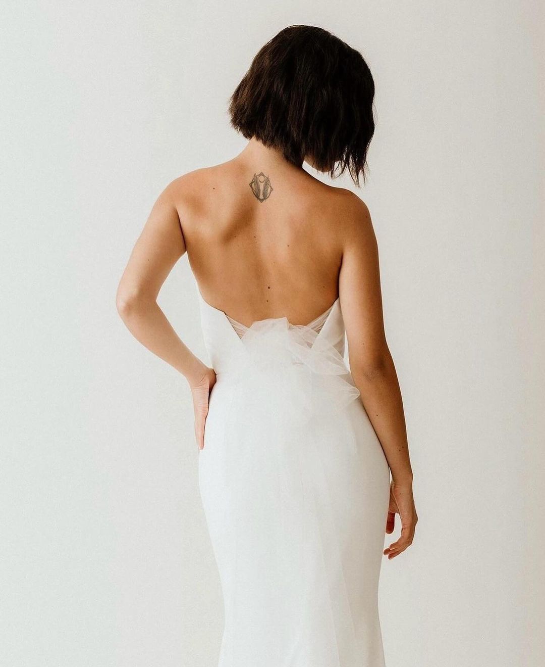 GW934 - Simple & Casual Strapless Sleeveless Backless Long Stain Mermaid Wedding Dress
