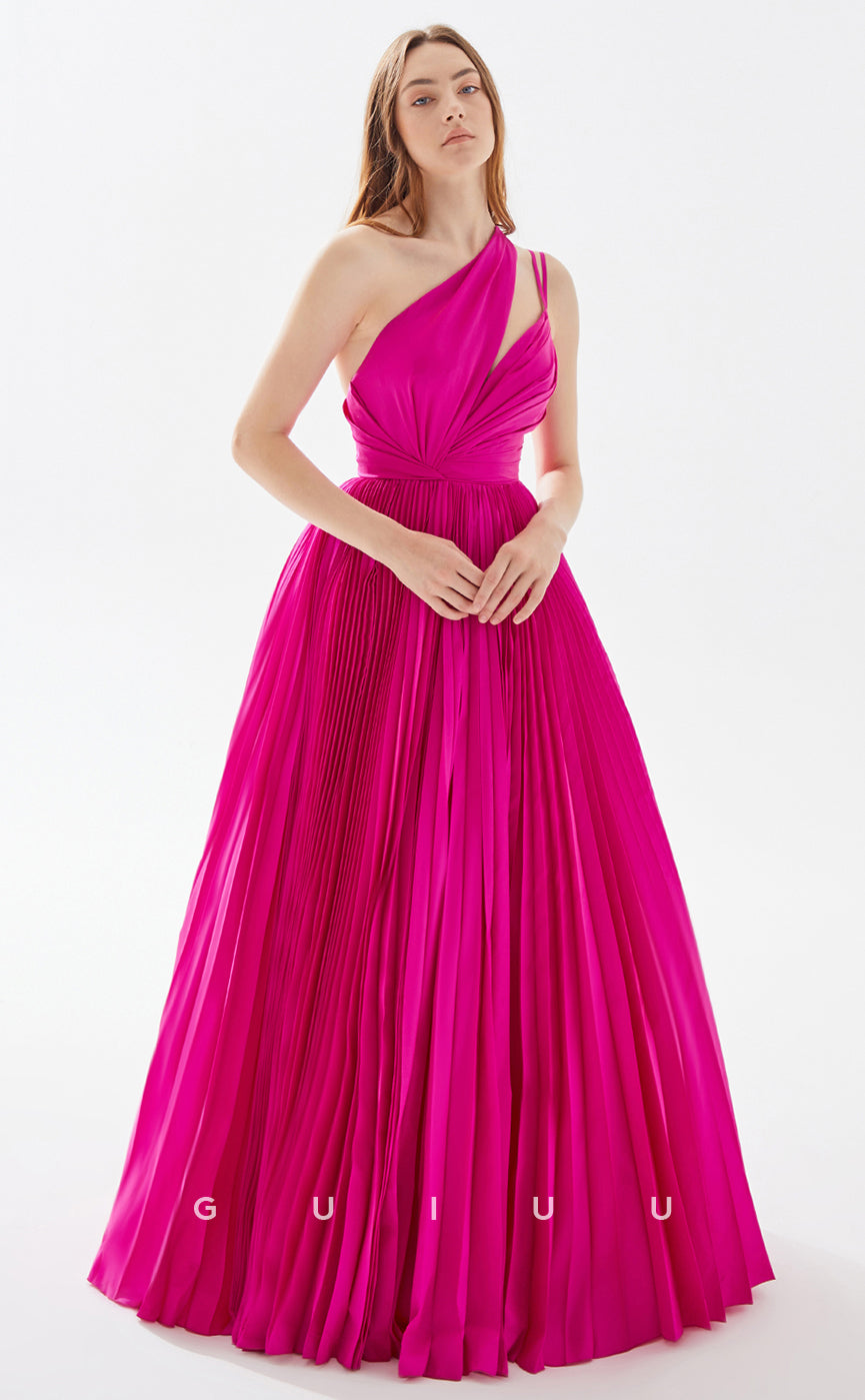 G4669 -  Chic & Modern A-Line One Shooulder Open Back Long  Prom Party Dress