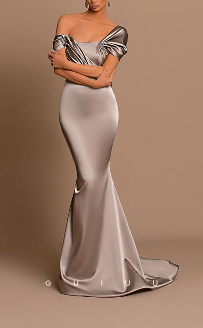 G2308 - Mermaid/Trumpet Prom Formal Dress Cap Sleeves Long Bridesmaid Dress