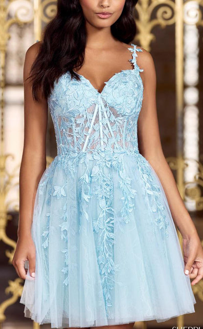 GH464 - A line Sweetheart Lace Appliques Short Homecoming Dress Party Gown
