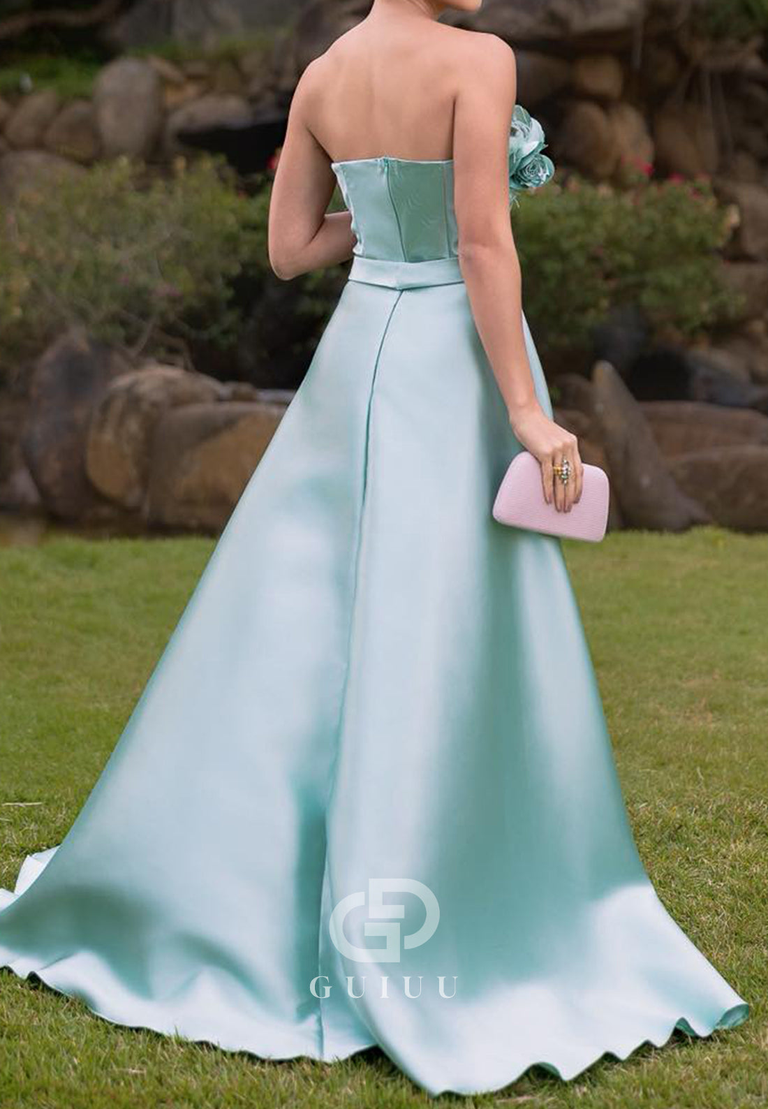 Caribbean Strapless Sleeveless Floral Appliques Mother of the Bride Dress