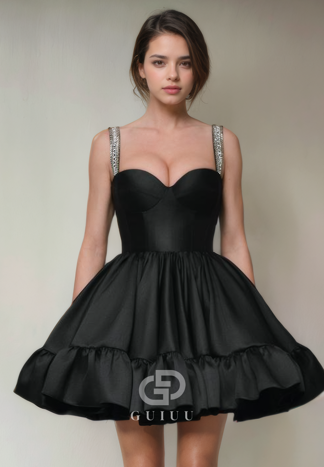 A-Line Strapless Straps Sleeveless Lace Up Short Homecoming Party Dress