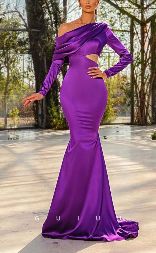 G2397 - Sexy Sheath One-Shoulder Mermaid Evening Prom Dress