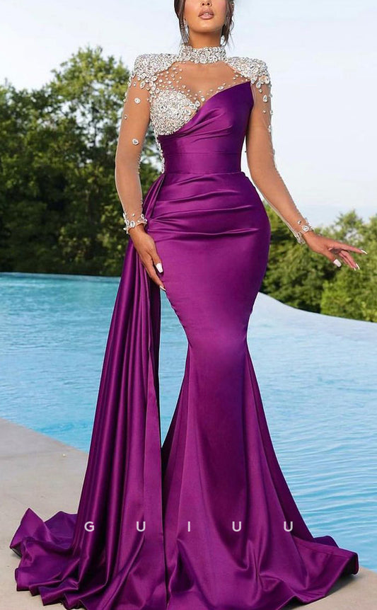 G2412 - New 2024 Elegant & Luxurious Beaded Mermaid Long Prom Dress