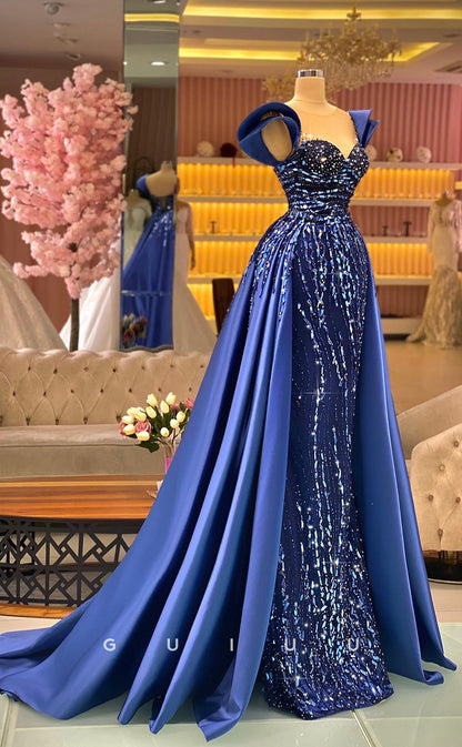 G2795 - Elegant & Luxurious A-Line Sequins Beaded Long Prom Evening Dr ...