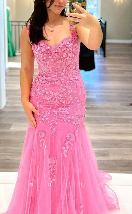 G3707 - Chic & Modern Sheath Sweetheart Appliqued and Beaded Long Evening Party Gown Prom Dress