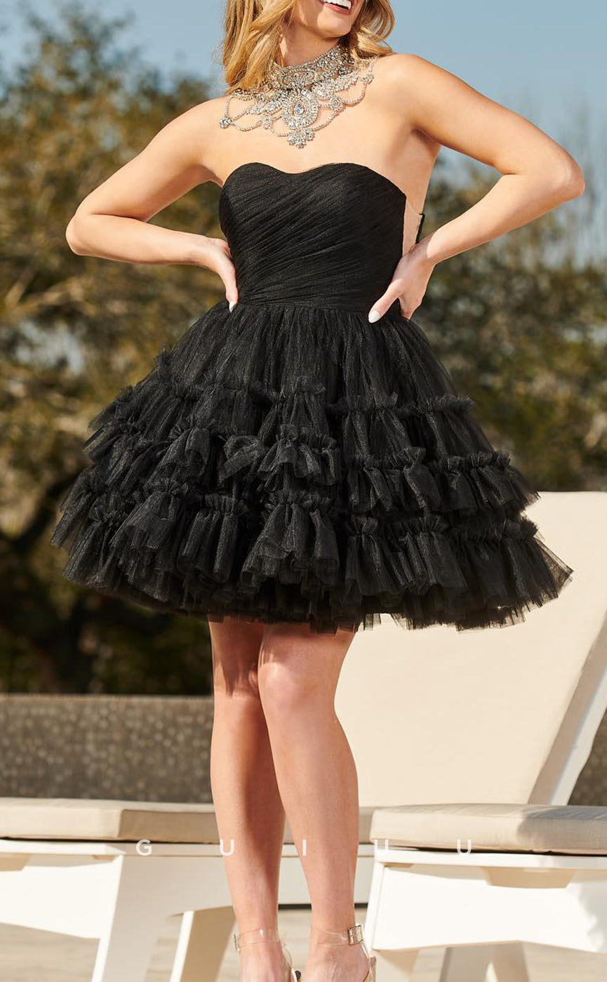 GH806 - Classic & Timeless Strapless Ball Gown Short Mini Homecoming Party Dress