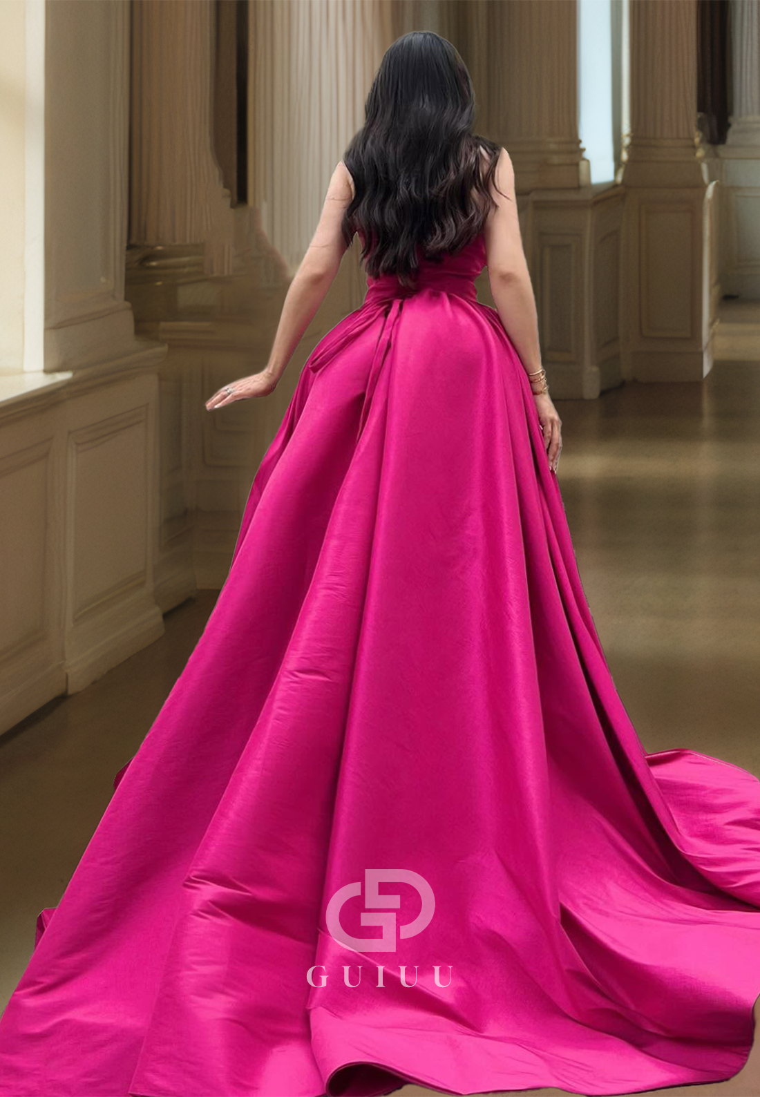 Sweetheart Satin High Split Long Prom Dress Formal Gown