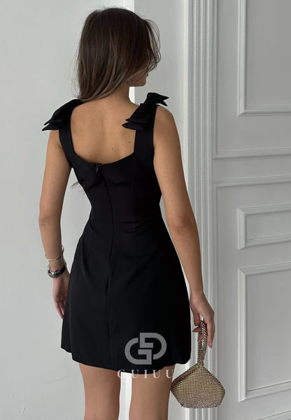 Spaghetti Straps Sweetheart Mini Party Dress