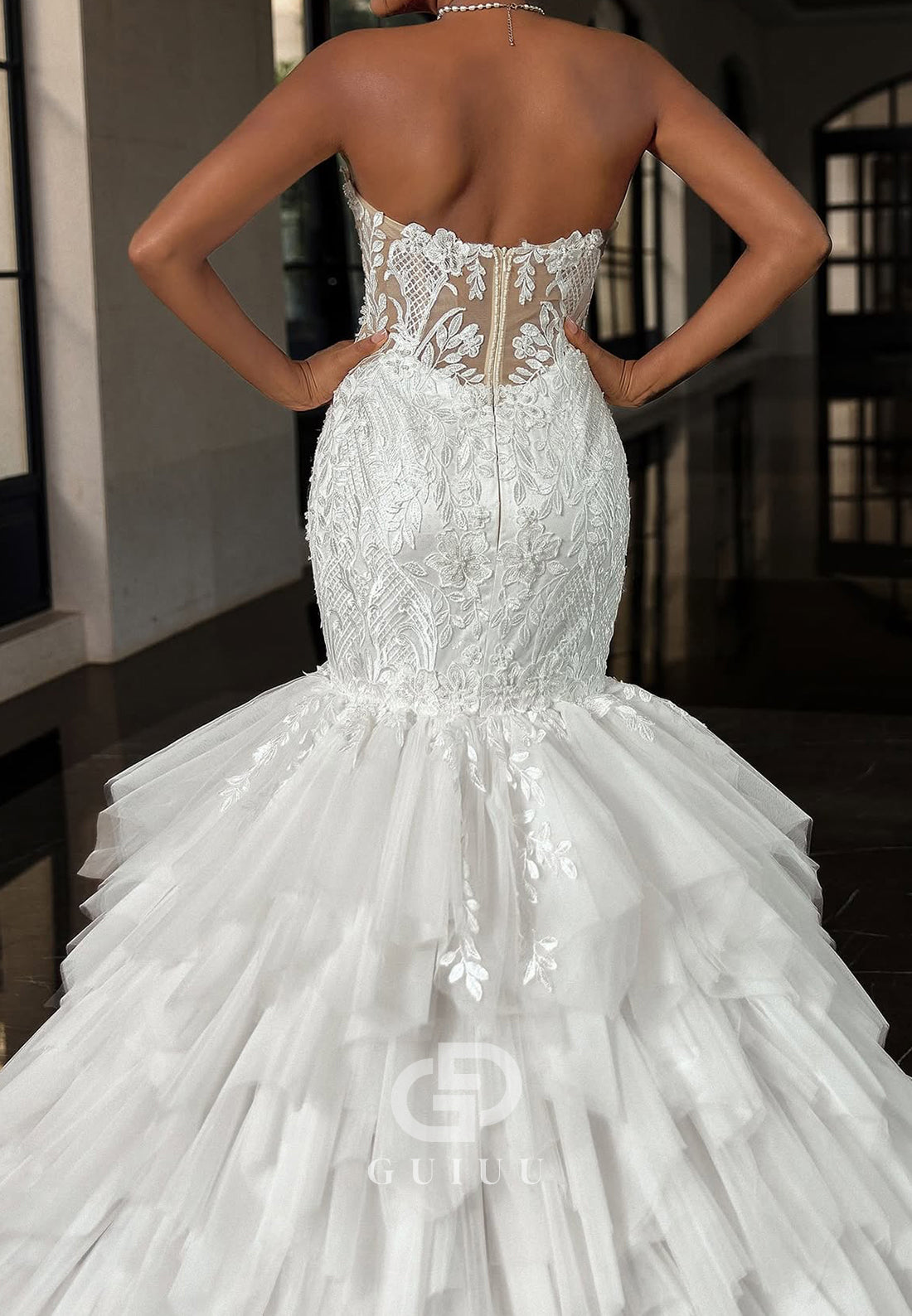 Charming Strapless Sleeveless Corset Mermaid Wedding Dress