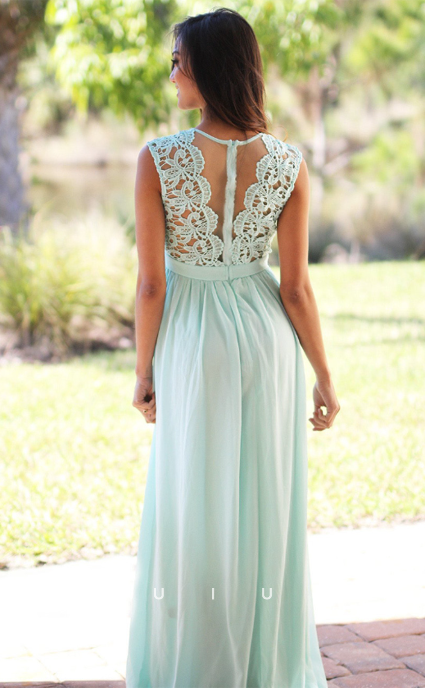 G4642 -  Chic & Modern Sleeveless Appliques Back Zipper Long Prom Party Dress