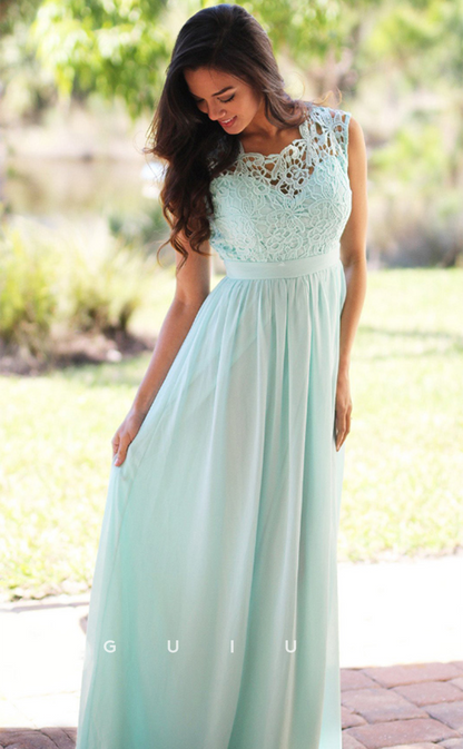 G4642 -  Chic & Modern Sleeveless Appliques Back Zipper Long Prom Party Dress