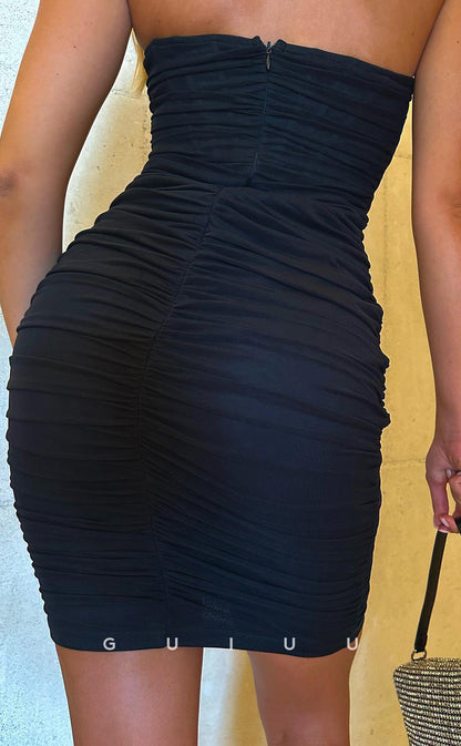 GH877 - Sexy & Hot Mermaid Strapless Sleeveless Back Zipper Homecoming Dress